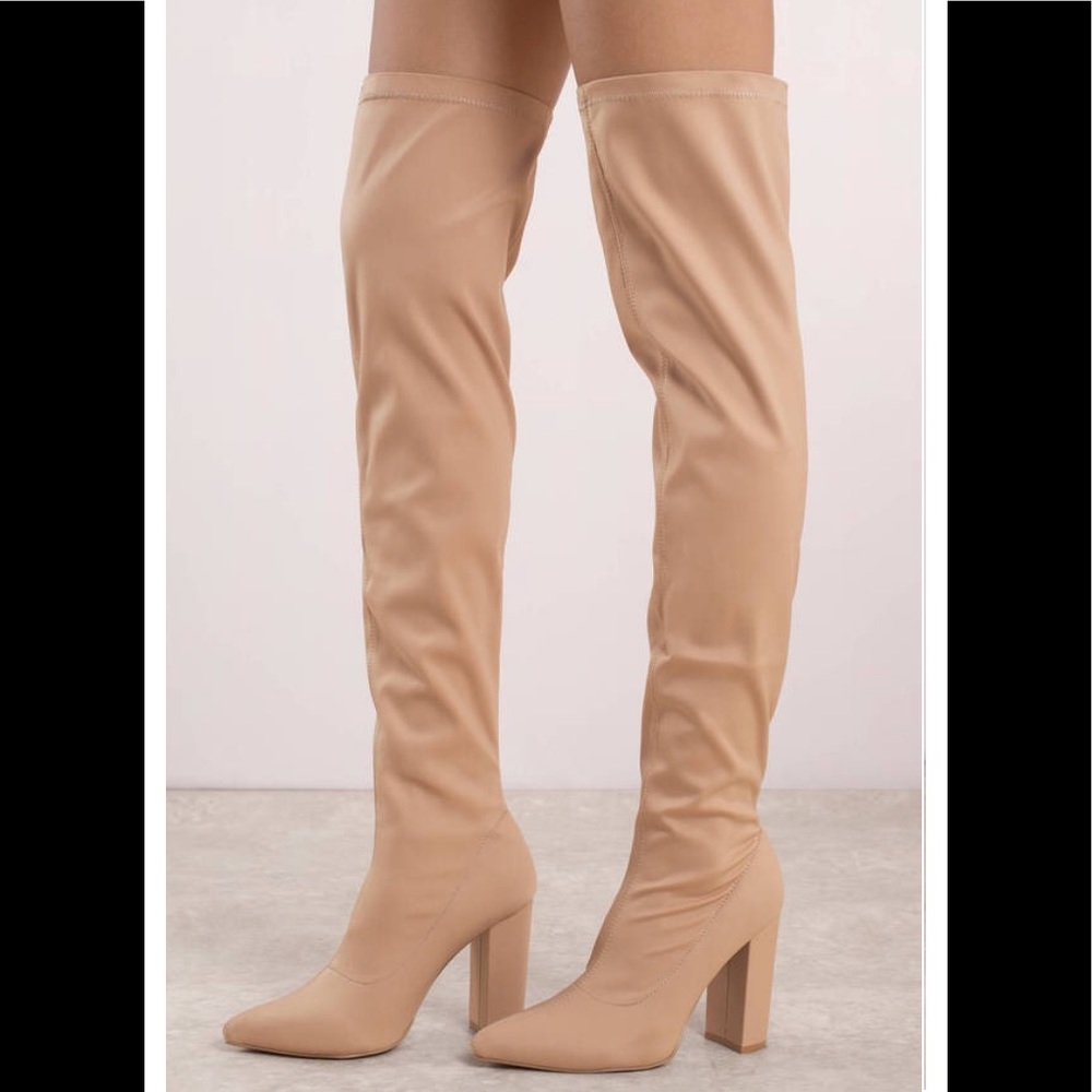 Nude Over the Knee Boots